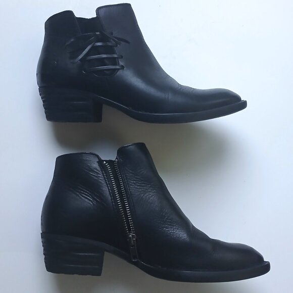 Born Børn Leather Ankle Boots Booties Warm Lining Zipper Size 8M Handcrafted - Picture 5 of 14